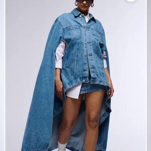 AKIRA Blue Denim Cape Coat